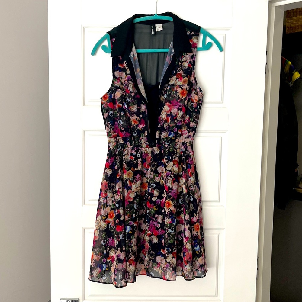 Black Floral Divided Dress